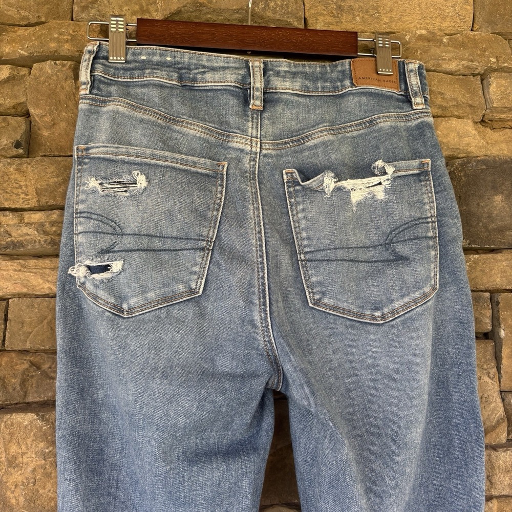 Womens American Eagle Super Stretch‎ Super Hi-Rise Distressed Jegging, Size 6L